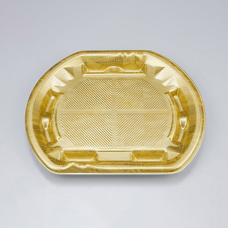 シーピー化成 刺身容器　SF磯浜半月　本体 6平 真田金 50枚/袋（ご注文単位8袋）【直送品】