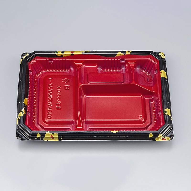 シーピー化成 弁当容器 BFNアルバ 本体 27-1 輪島内赤 50枚/袋(ご注文単位12袋)【直送品】