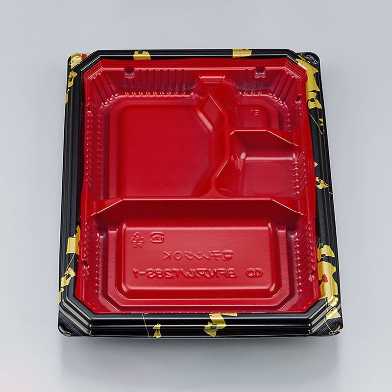 シーピー化成 弁当容器 BFNアルバ 本体 28S-1 輪島内赤 50枚/袋(ご注文単位12袋)【直送品】