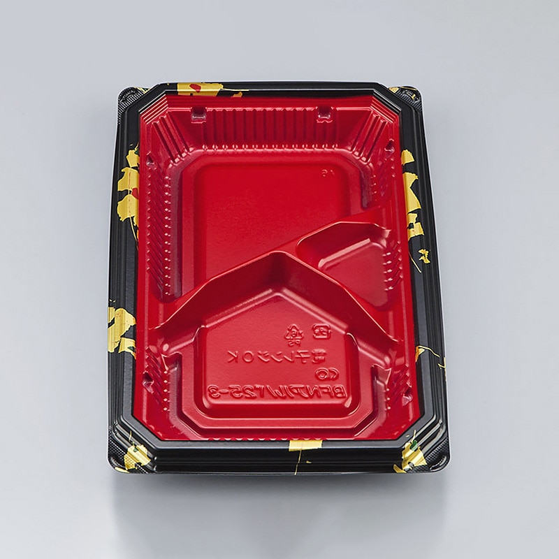 シーピー化成 弁当容器 BFNアルバ 本体 25-3 輪島内赤 50枚/袋(ご注文単位12袋)【直送品】