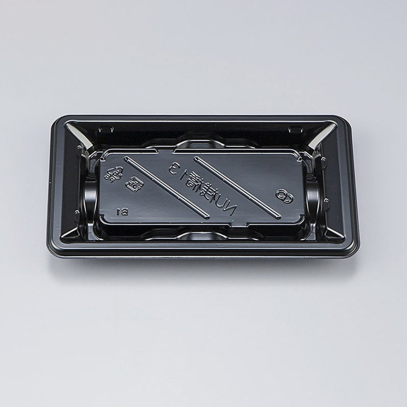 シーピー化成 寿司容器 NU桟橋 本体 13 黒 50枚/袋(ご注文単位30袋)【直送品】