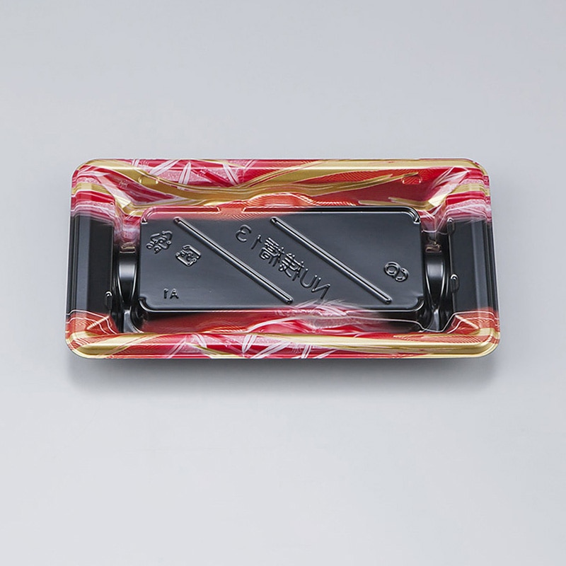 シーピー化成 寿司容器 NU桟橋 本体 13 そよ風赤 50枚/袋(ご注文単位30袋)【直送品】