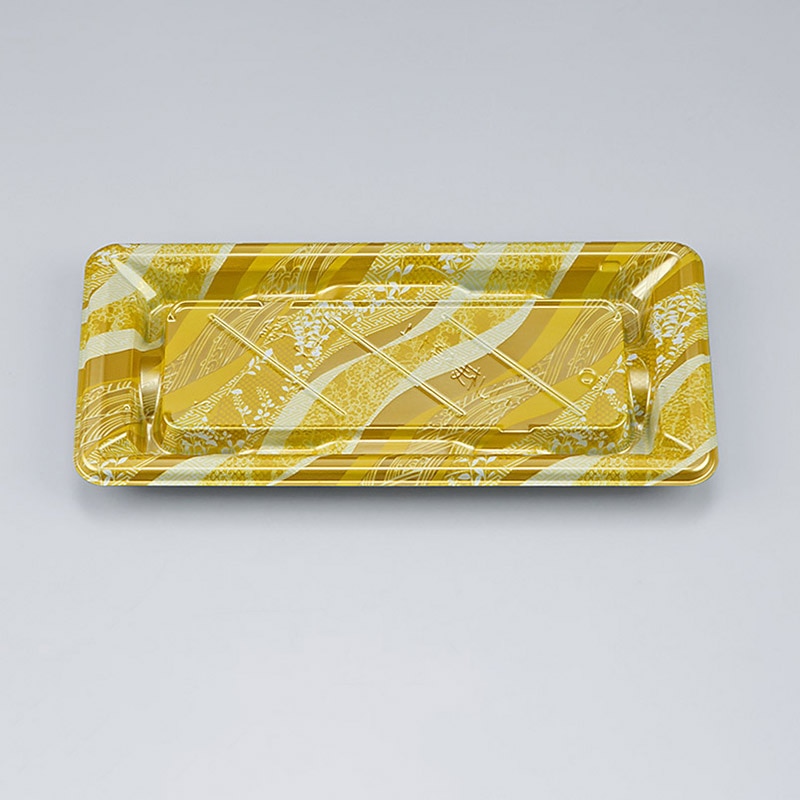 シーピー化成 寿司容器 NU桟橋 本体 14 絹風金 50枚/袋(ご注文単位24袋)【直送品】