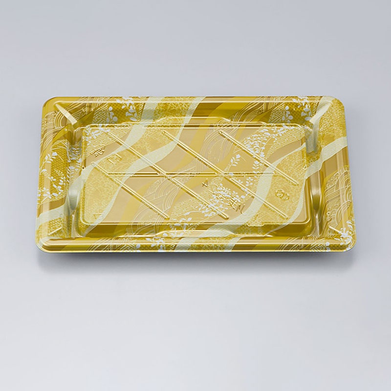 シーピー化成 寿司容器 NU桟橋 本体 24 絹風金 50枚/袋(ご注文単位18袋)【直送品】