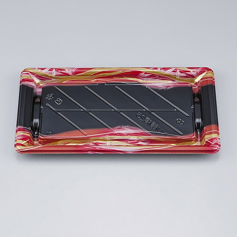 シーピー化成 寿司容器 NU桟橋 本体 25 そよ風赤 50枚/袋(ご注文単位16袋)【直送品】