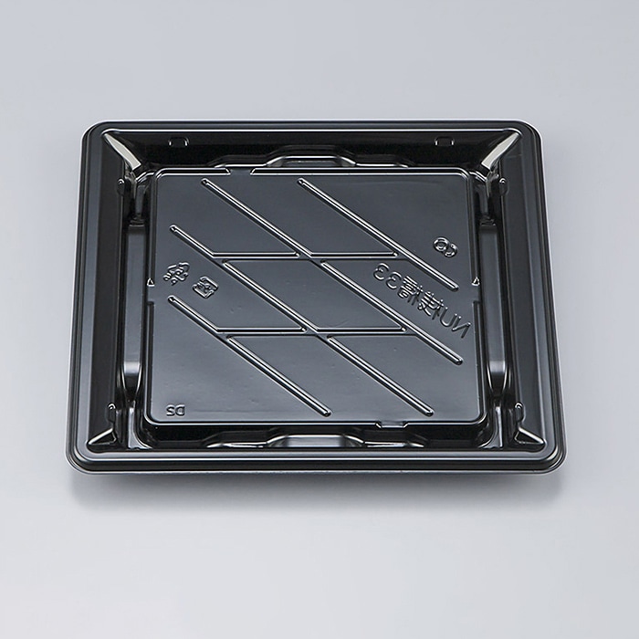 シーピー化成 寿司容器 NU桟橋 本体 33 黒 50枚/袋(ご注文単位12袋)【直送品】