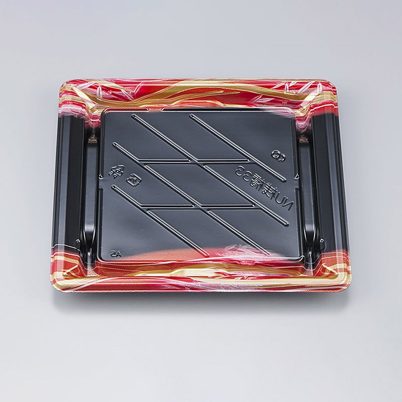 シーピー化成 寿司容器 NU桟橋 本体 33 そよ風赤 50枚/袋(ご注文単位12袋)【直送品】