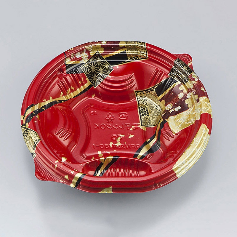 シーピー化成 丼容器 BFN丸丼 本体 180-1 舞絹赤 50枚/袋(ご注文単位12袋)【直送品】