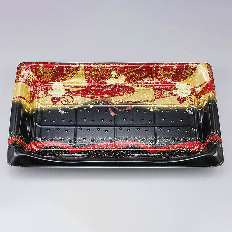 >シーピー化成 寿司容器 SFうま皿 本体 37 優赤 10枚/袋(ご注文単位32袋)【直送品】