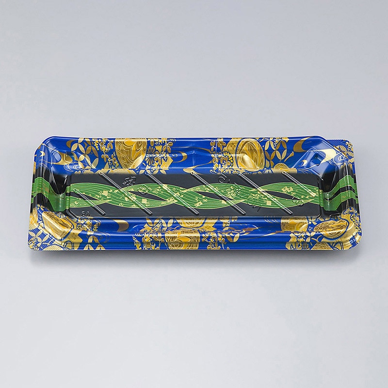 シーピー化成 寿司容器 NUN鞆 本体 15 結笹青 50枚/袋(ご注文単位16袋)【直送品】