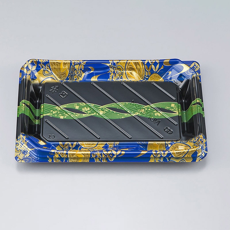 シーピー化成 寿司容器 NUN鞆 本体 24 結笹青 50枚/袋(ご注文単位16袋)【直送品】