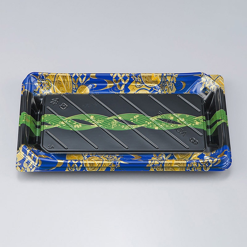 シーピー化成 寿司容器 NUN鞆 本体 25 結笹青 50枚/袋(ご注文単位12袋)【直送品】