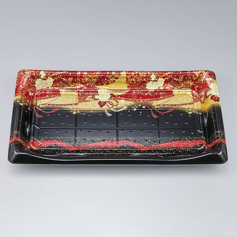 シーピー化成 寿司容器 SFうま皿 本体 38 優赤 10枚/袋(ご注文単位28袋)【直送品】