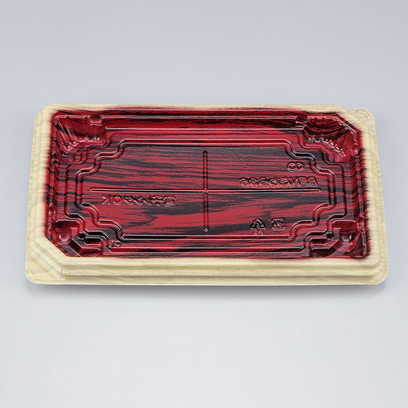 シーピー化成 米飯容器　BFNたわら　本体 36 和もく赤 50枚/袋（ご注文単位16袋）【直送品】