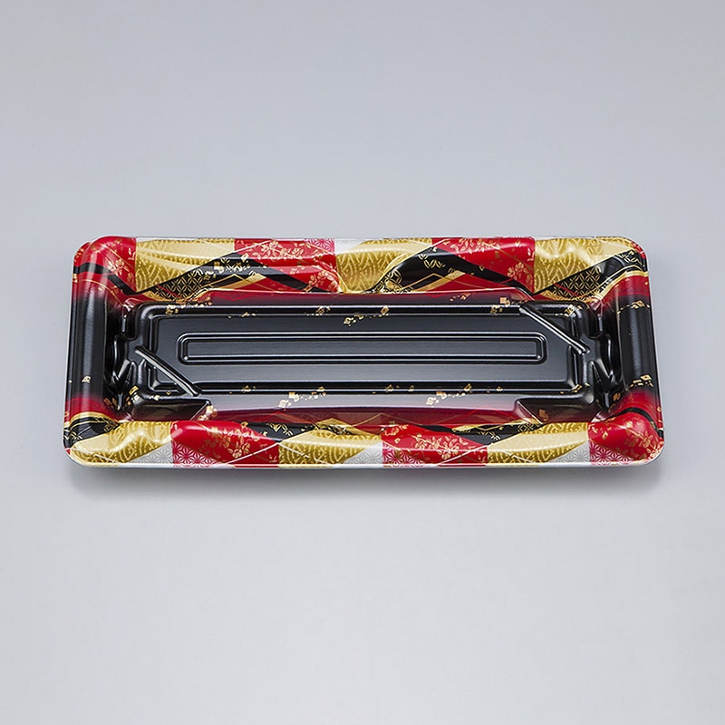 シーピー化成 寿司容器　SF鮨板　本体 14 菱紋赤 50枚/袋（ご注文単位24袋）【直送品】