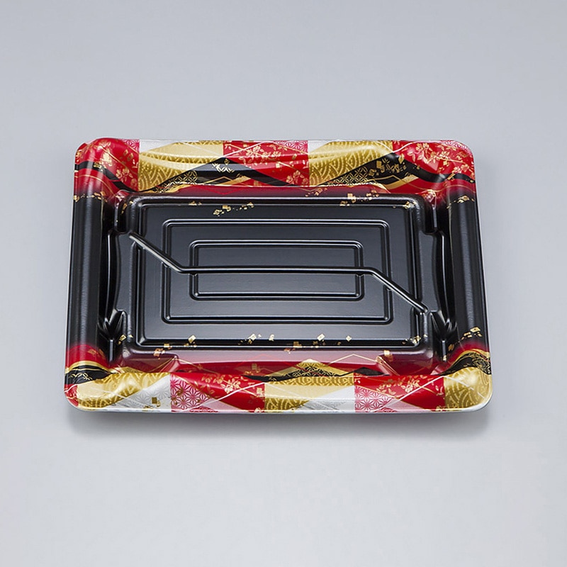 シーピー化成 寿司容器　SF鮨板　本体 23 菱紋赤 50枚/袋（ご注文単位24袋）【直送品】