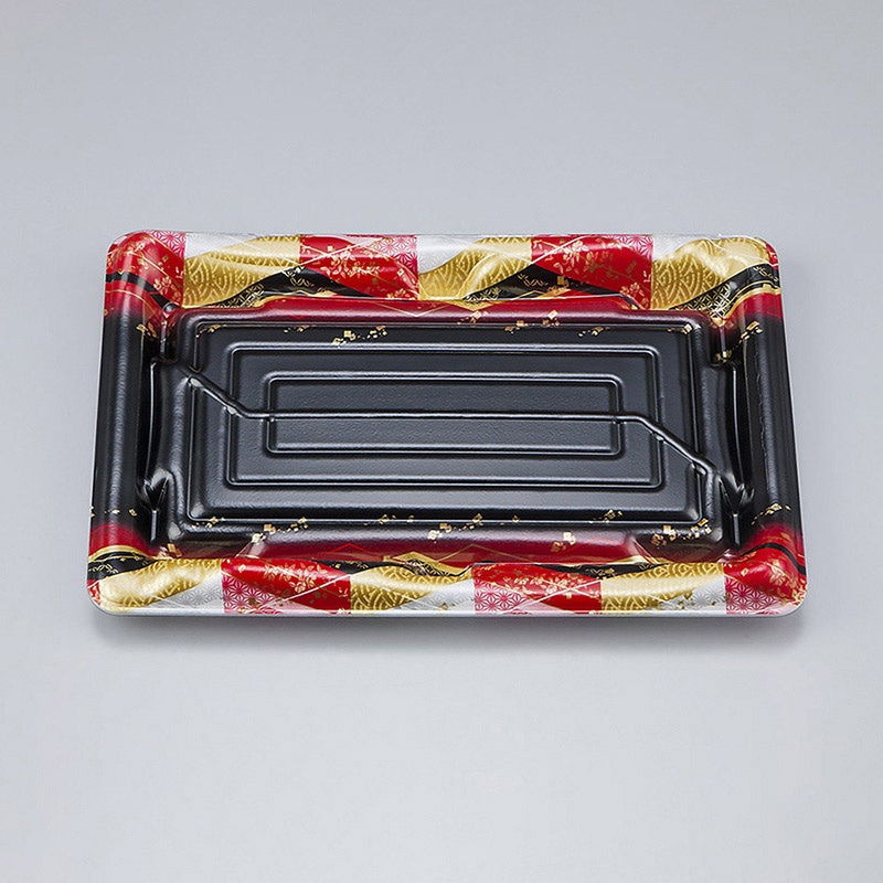 シーピー化成 寿司容器　SF鮨板　本体 24 菱紋赤 50枚/袋（ご注文単位18袋）【直送品】