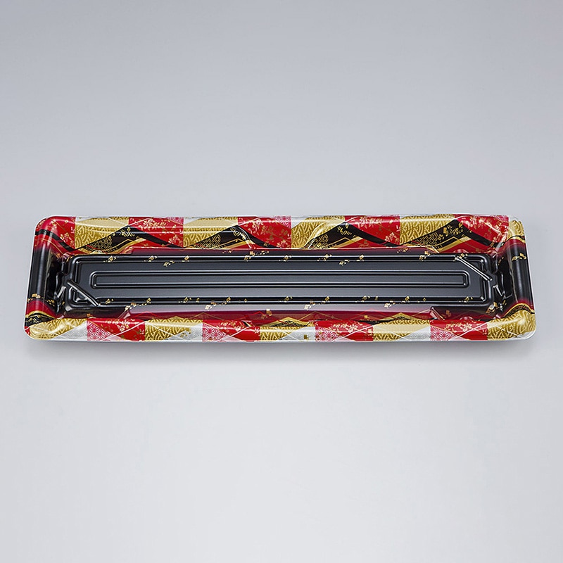 シーピー化成 寿司容器　SF鮨板　本体 18 菱紋赤 50枚/袋（ご注文単位16袋）【直送品】