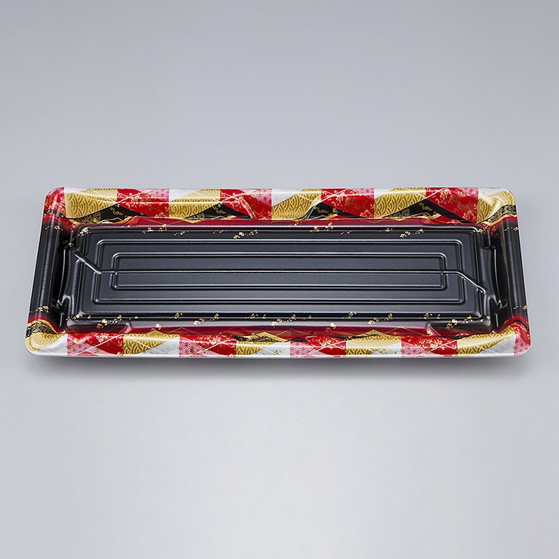 シーピー化成 寿司容器　SF鮨板　本体 28 菱紋赤 50枚/袋（ご注文単位8袋）【直送品】