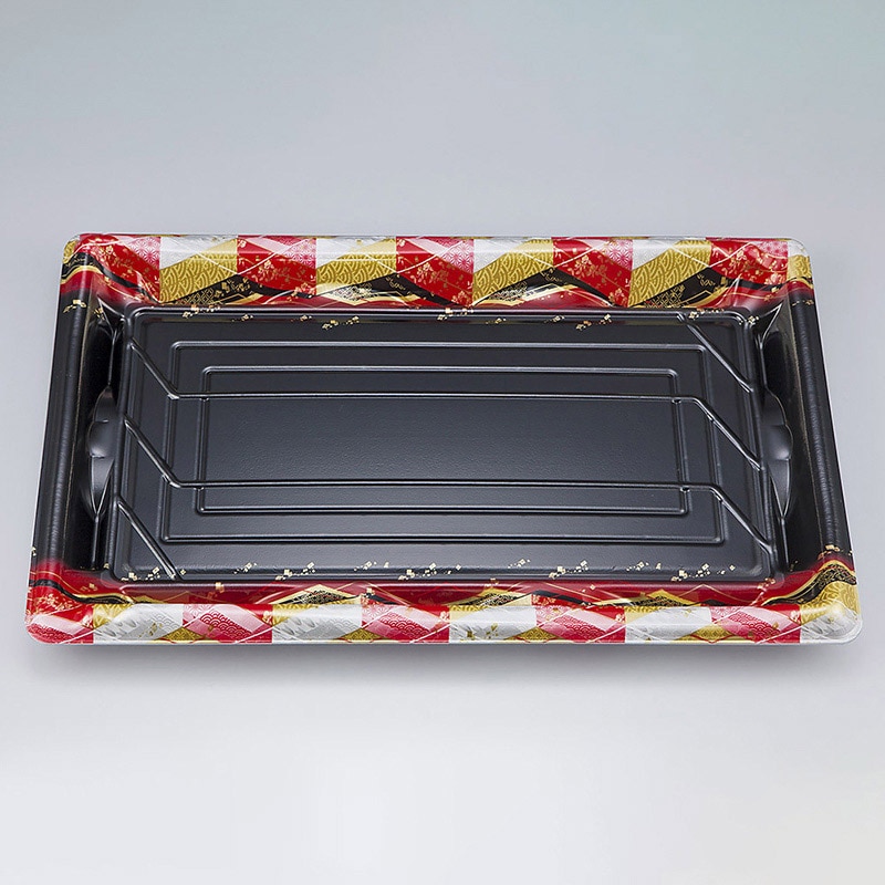 シーピー化成 寿司容器　SF鮨板　本体 39 菱紋赤 10枚/袋（ご注文単位28袋）【直送品】