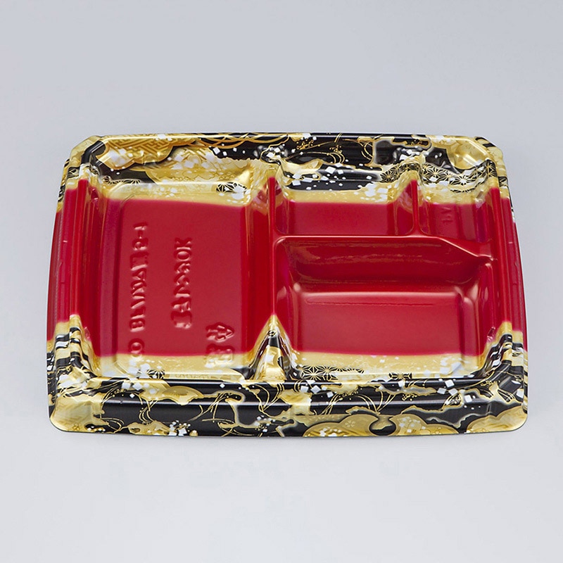 シーピー化成 弁当容器 BFハカマ膳 本体 5-1(N) 国風赤 50枚/袋(ご注文単位12袋)【直送品】