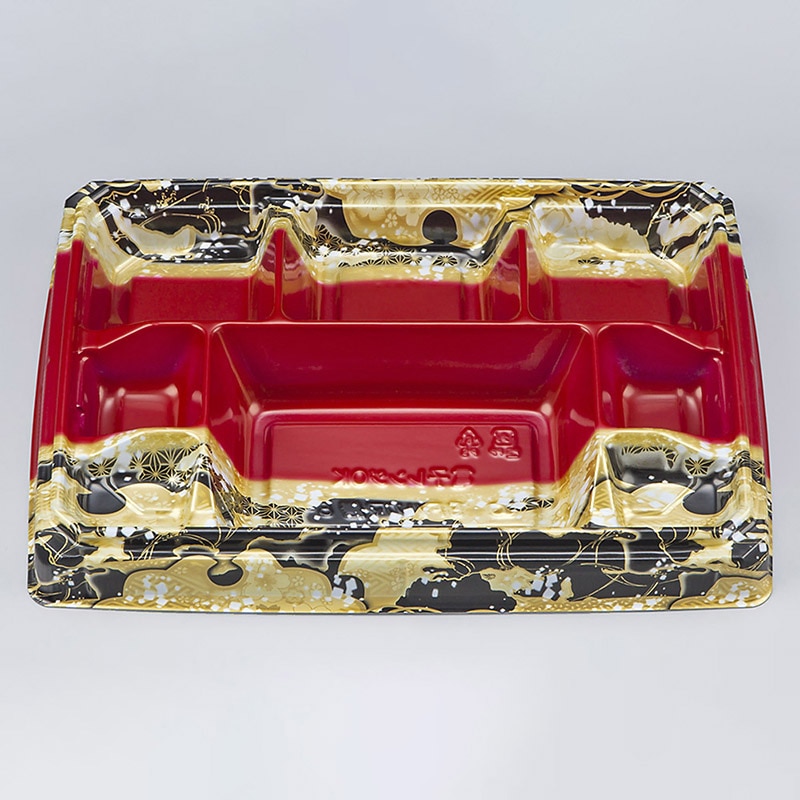 シーピー化成 弁当容器 BFハカマ膳 本体 8-1(N) 国風赤 50枚/袋(ご注文単位12袋)【直送品】