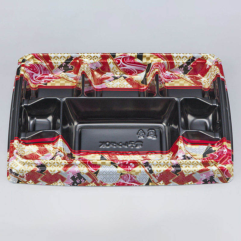 シーピー化成 弁当容器 BFハカマ膳 本体 8-1(N) 鶴姫赤 50枚/袋(ご注文単位12袋)【直送品】