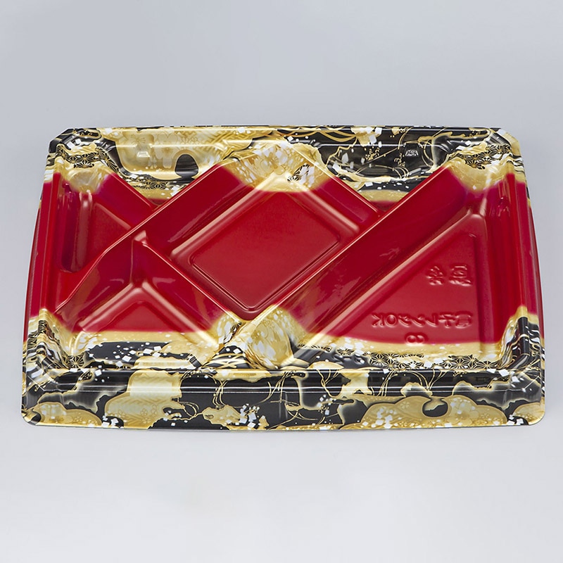 シーピー化成 弁当容器 BFハカマ膳 本体 8-2(N) 国風赤 50枚/袋(ご注文単位12袋)【直送品】