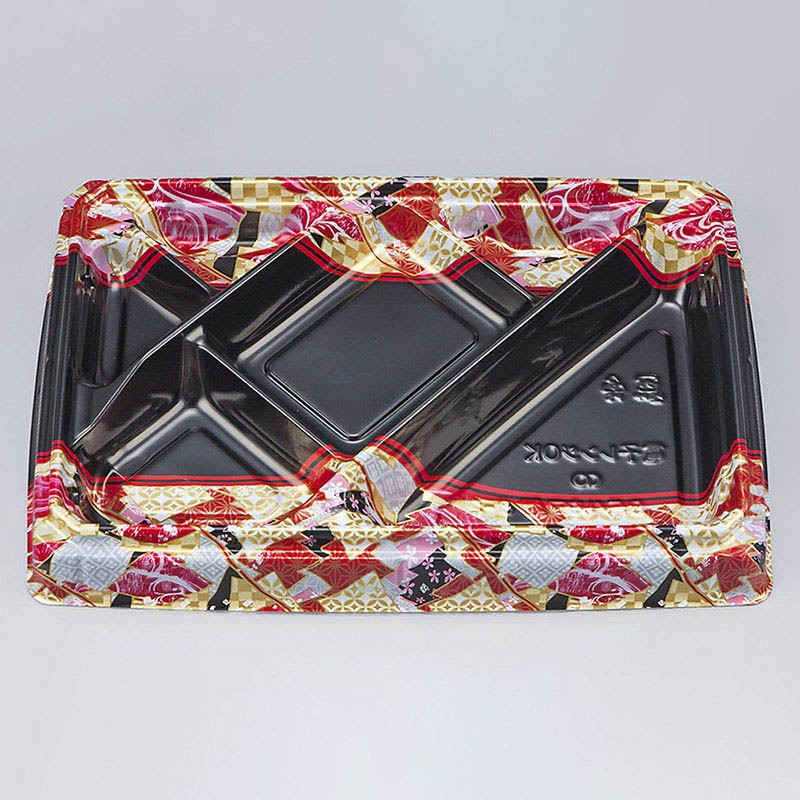 シーピー化成 弁当容器 BFハカマ膳 本体 8-2(N) 鶴姫赤 50枚/袋(ご注文単位12袋)【直送品】