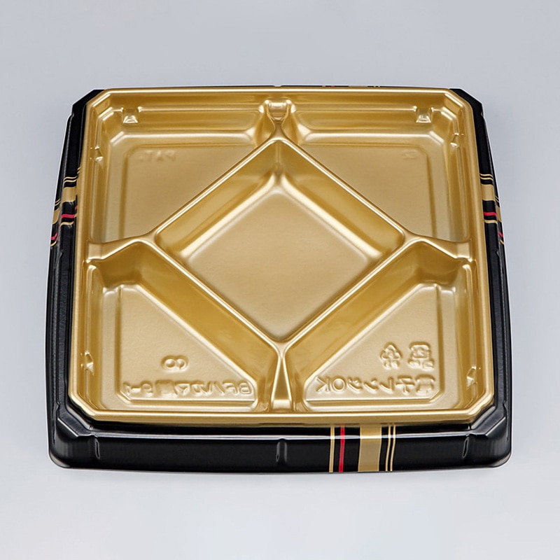 シーピー化成 弁当容器 BFハカマ膳 本体 9-1(N) 四辻金 50枚/袋(ご注文単位8袋)【直送品】