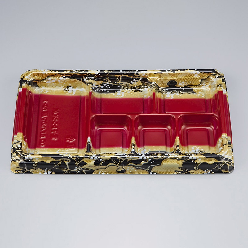 シーピー化成 弁当容器　BFハカマ膳　本体 19-1（N） 国風赤 50枚/袋（ご注文単位8袋）【直送品】