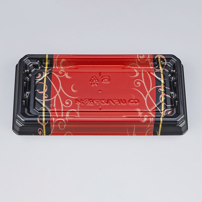 シーピー化成 寿司容器　UFハカマ板　本体 14 みつる朱 50枚/袋（ご注文単位20袋）【直送品】