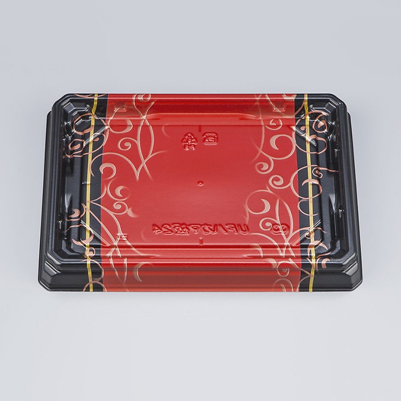 シーピー化成 寿司容器 UFハカマ板 本体 24 みつる朱 50枚/袋(ご注文単位12袋)【直送品】