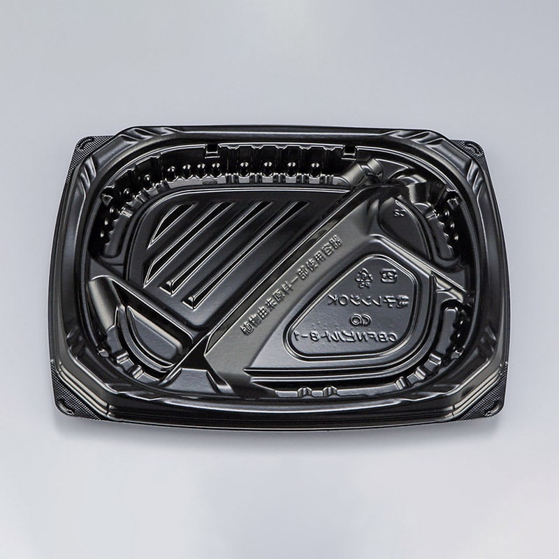 シーピー化成 弁当容器 CBFNビルト 本体 8-1黒 50枚/袋(ご注文単位12袋)【直送品】