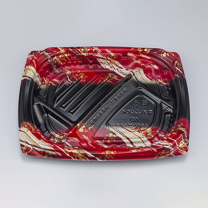 シーピー化成 弁当容器 CBFNビルト 本体 8-1鮫雲赤 50枚/袋(ご注文単位12袋)【直送品】