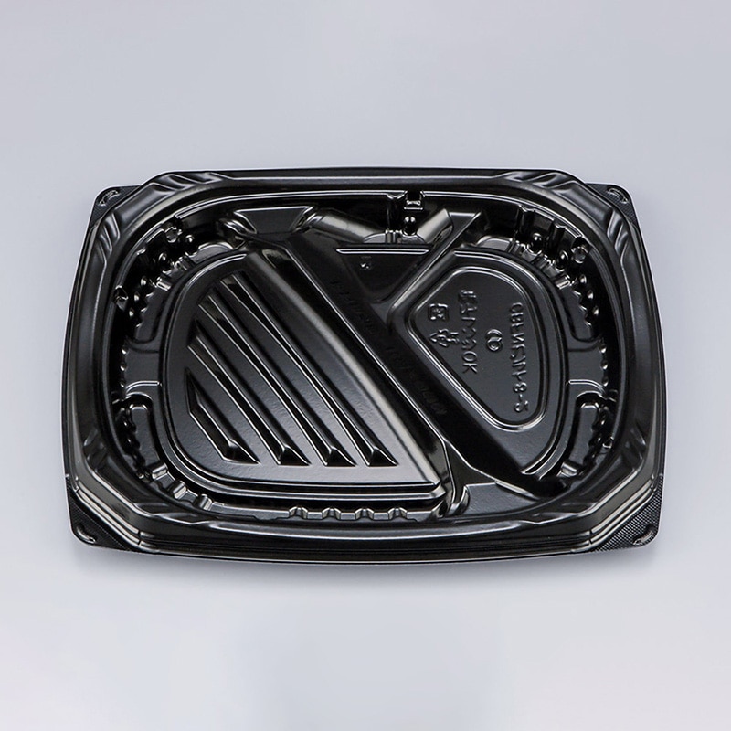 シーピー化成 弁当容器 CBFNビルト 本体 8-2黒 50枚/袋(ご注文単位12袋)【直送品】