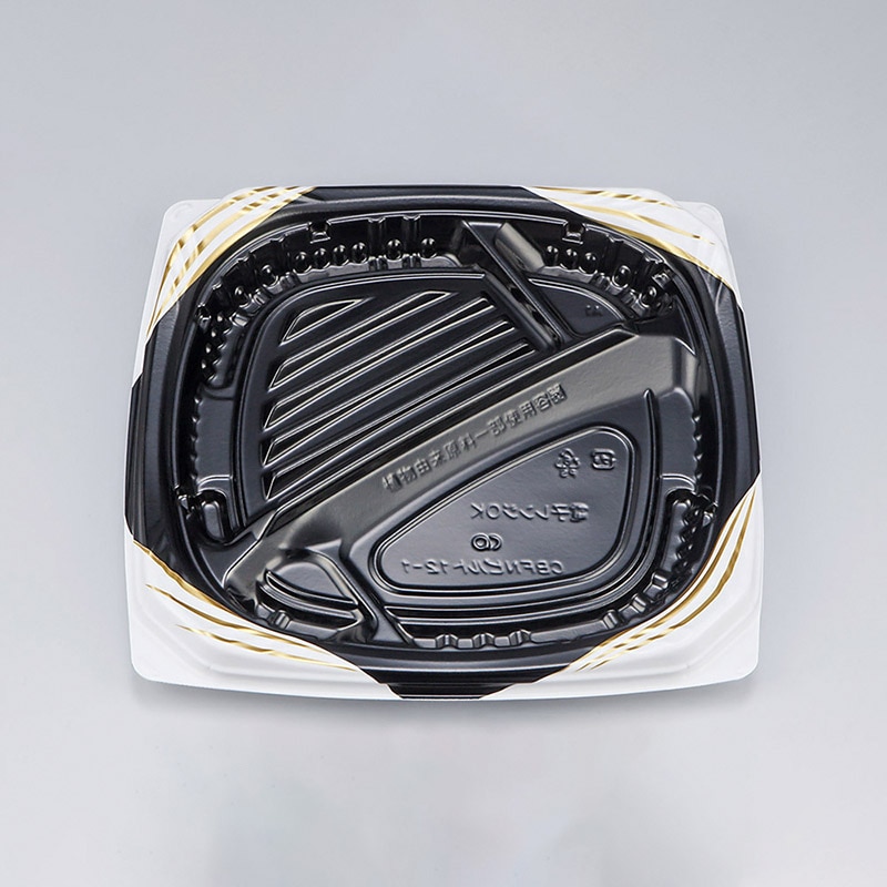 >シーピー化成 弁当容器 CBFNビルト 本体 12-1ソアBW 50枚/袋(ご注文単位8袋)【直送品】