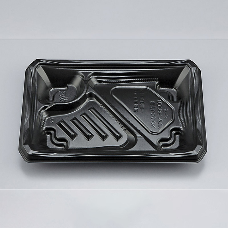 シーピー化成 弁当容器 CBFつむぎ 本体 5-3 黒 50枚/袋(ご注文単位16袋)【直送品】