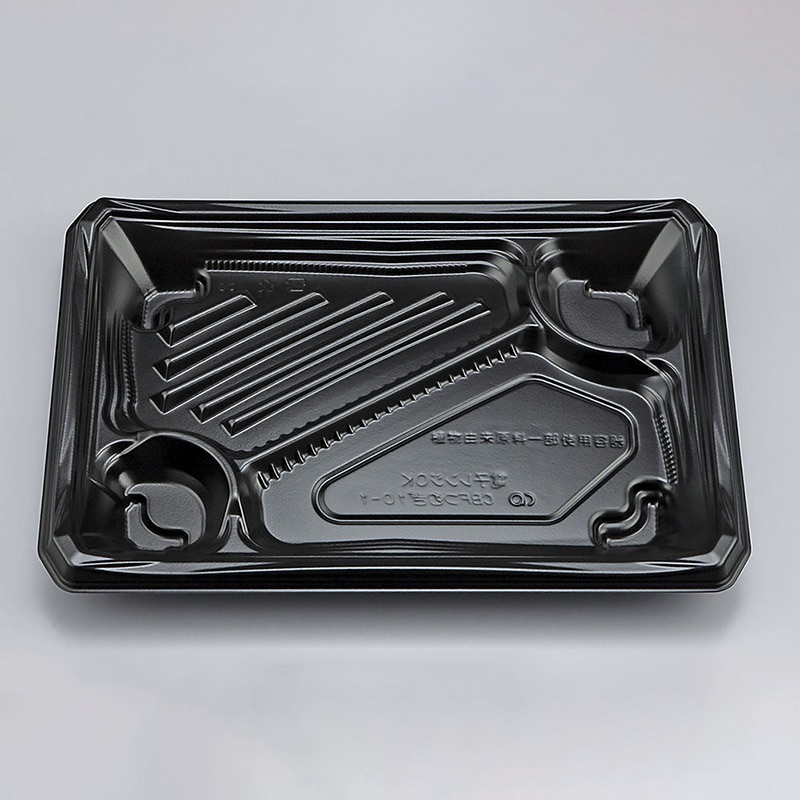 シーピー化成 弁当容器 CBFつむぎ 本体 10-1 黒 50枚/袋(ご注文単位12袋)【直送品】
