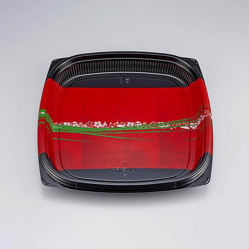 シーピー化成 寿司容器 NUN角桶 本体 4 秀英赤 10枚/袋(ご注文単位12袋)【直送品】