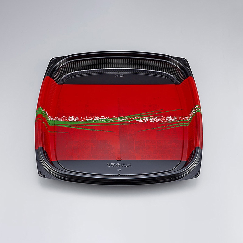 シーピー化成 寿司容器 NUN角桶 本体 5 秀英赤 10枚/袋(ご注文単位12袋)【直送品】