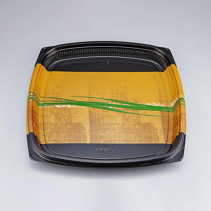 シーピー化成 寿司容器 NUN角桶 本体 6 秀英金 10枚/袋(ご注文単位8袋)【直送品】