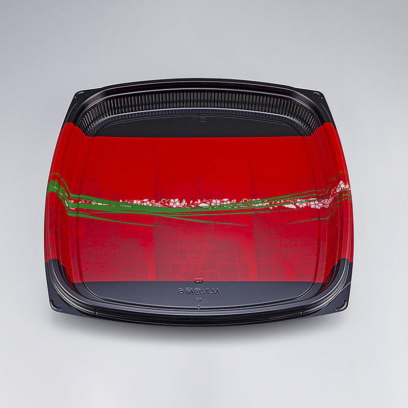 シーピー化成 寿司容器 NUN角桶 本体 6 秀英赤 10枚/袋(ご注文単位8袋)【直送品】