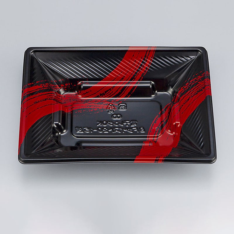 シーピー化成 弁当容器 BFツイスト 本体 20-15浅 筆勢黒赤 50枚/袋(ご注文単位18袋)【直送品】