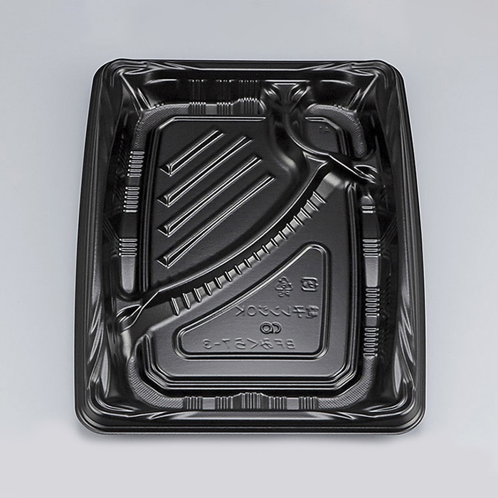 シーピー化成 弁当容器 BFみくら 本体 7-3 黒 50枚/袋(ご注文単位16袋)【直送品】