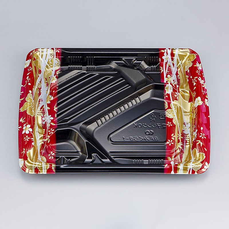 シーピー化成 弁当容器 BFみくら 本体 8-1 春菜赤 50枚/袋(ご注文単位12袋)【直送品】