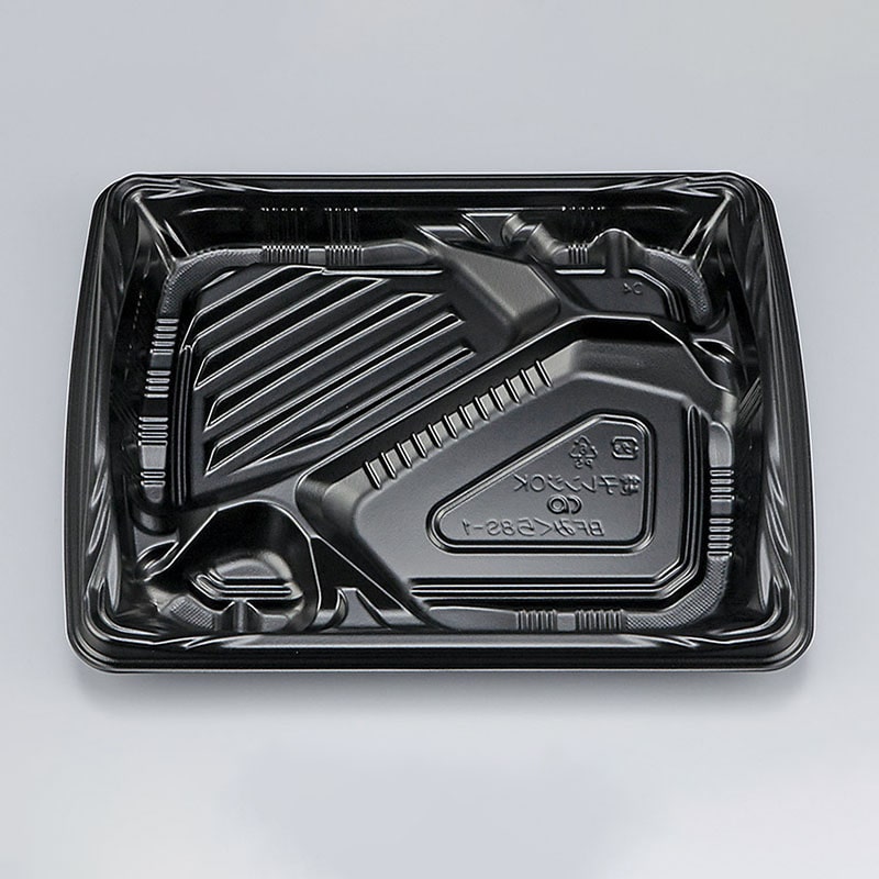 シーピー化成 弁当容器 BFみくら 本体 8S-1 黒 50枚/袋(ご注文単位16袋)【直送品】