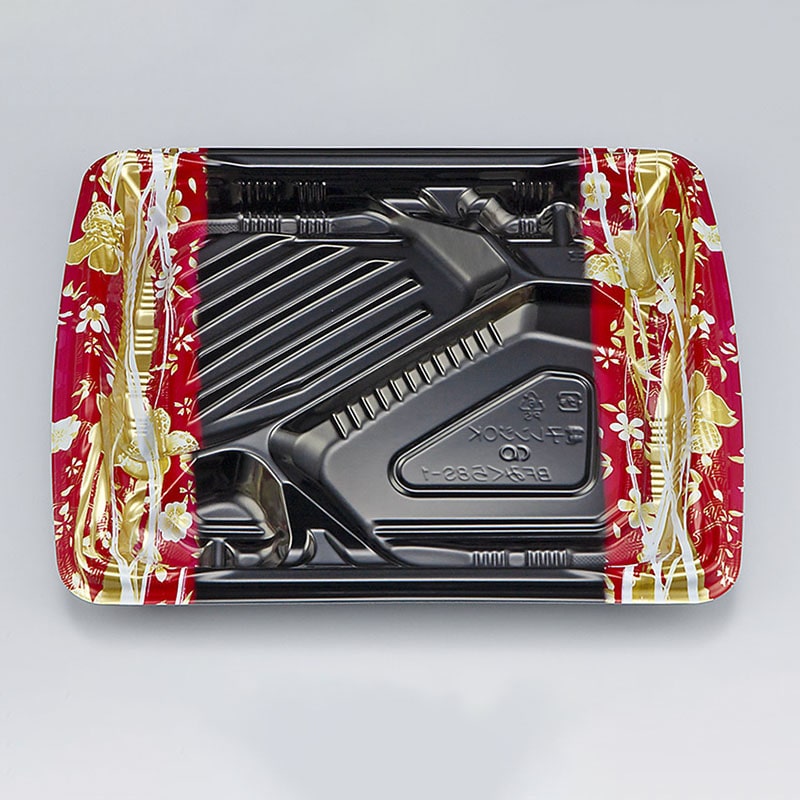 シーピー化成 弁当容器 BFみくら 本体 8S-1 春菜赤 50枚/袋(ご注文単位16袋)【直送品】