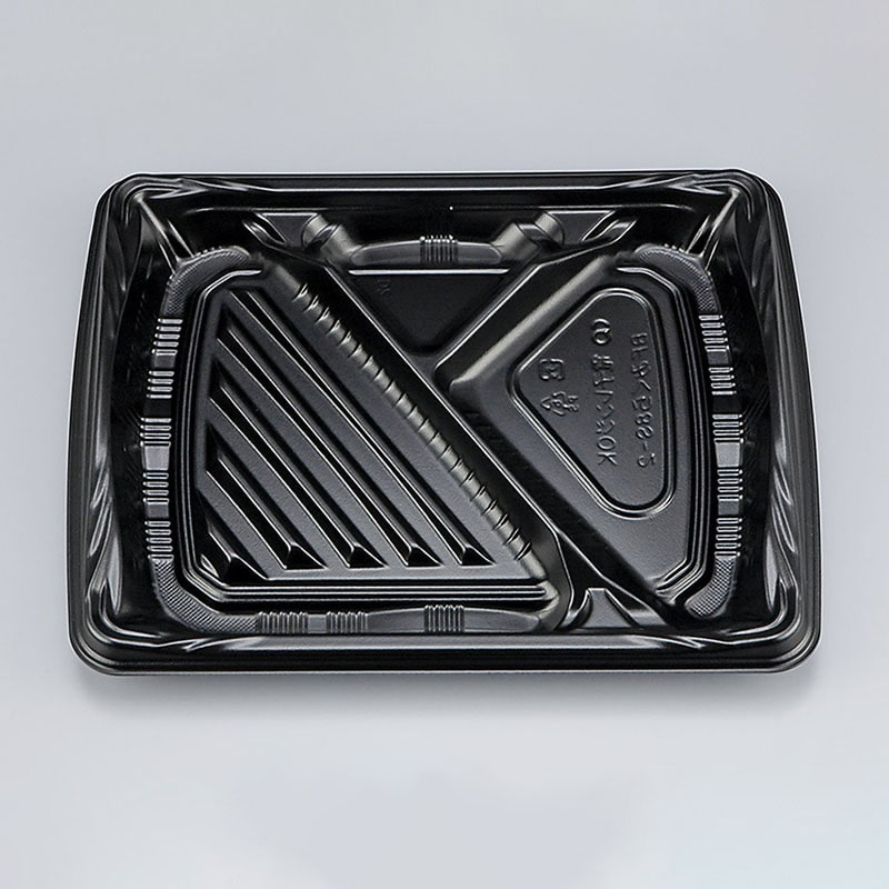 シーピー化成 弁当容器 BFみくら 本体 8S-2 黒 50枚/袋(ご注文単位16袋)【直送品】