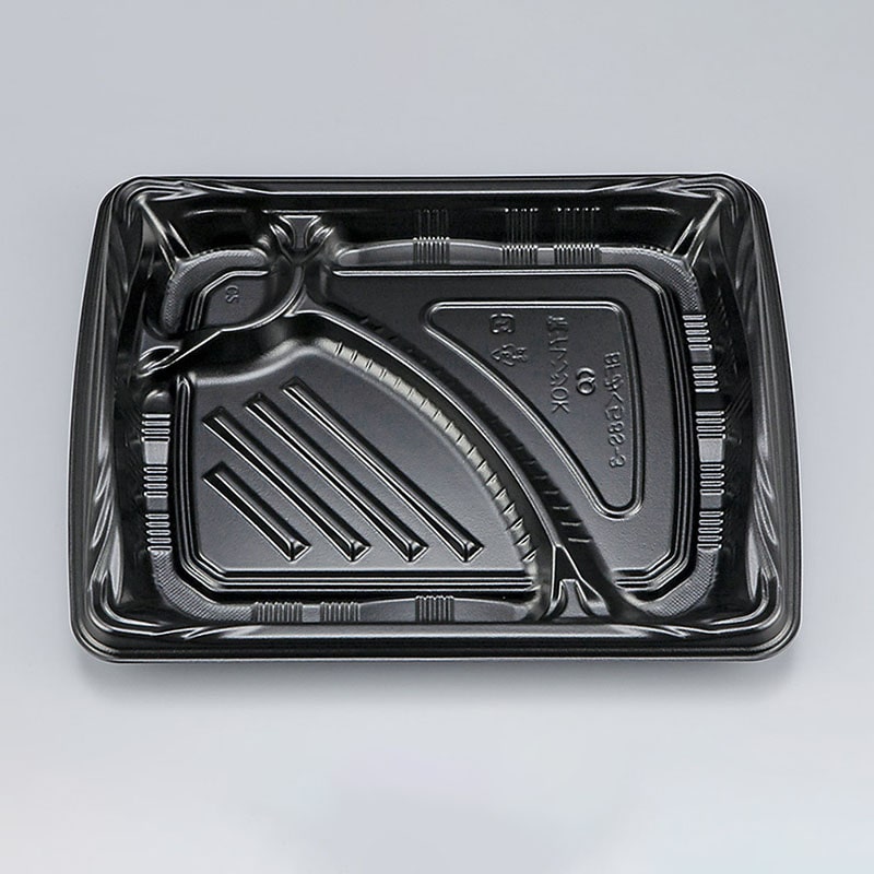 シーピー化成 弁当容器 BFみくら 本体 8S-3 黒 50枚/袋(ご注文単位16袋)【直送品】